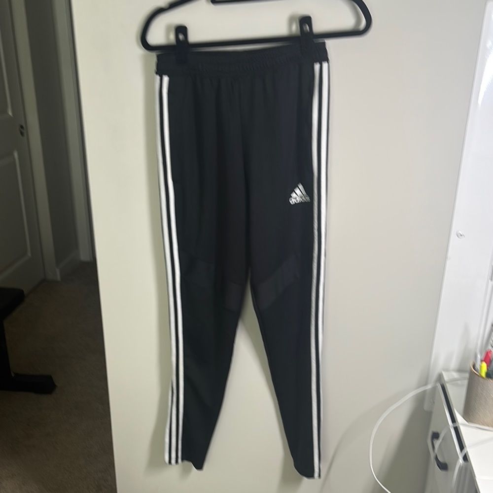 Adidas Black Sweatpants with Signature Stripes